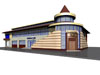 Эскиз оформления фасада здания торгового комплекса «Серебряный шар» ,г. Абакан»
